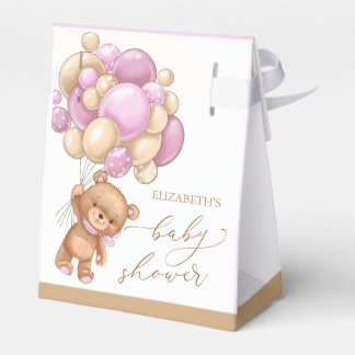 Teddy Bear Pink Balloons Baby Showbox Geschenkschachtel
