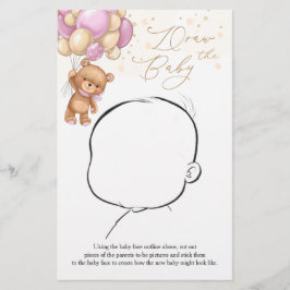 Teddy Bear Pink Balloons Zeichnete das Baby Game