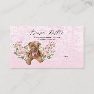 Teddy Bear Pink Bläserndusche Windelwanne Windelwa Begleitkarte