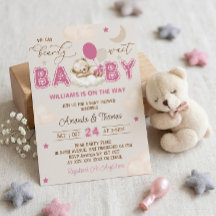Teddy Bear Pink Boho Girl Babydusche
