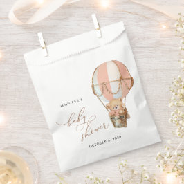 Teddy Bear, Pink Hot Air Ballon, Babydusche Geschenktütchen
