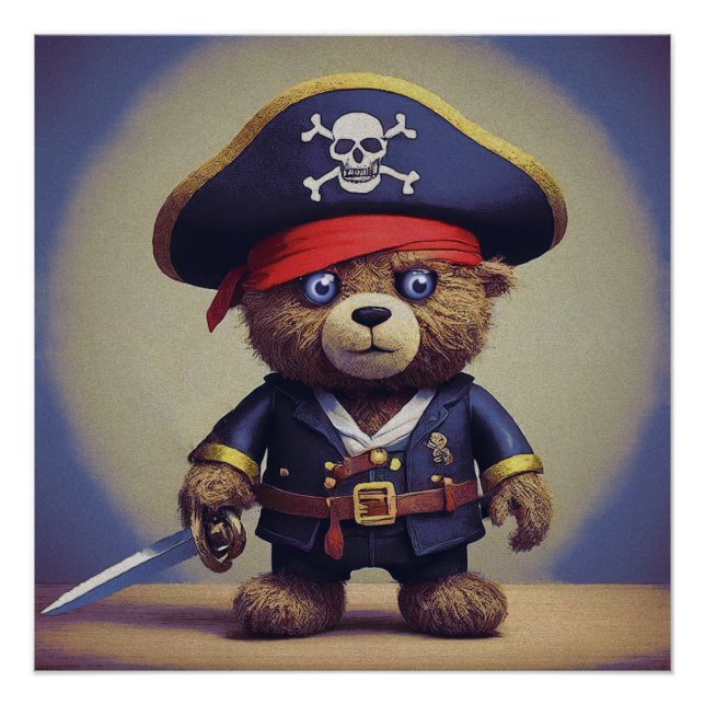Teddy Bear Pirate Poster (Vorderseite)