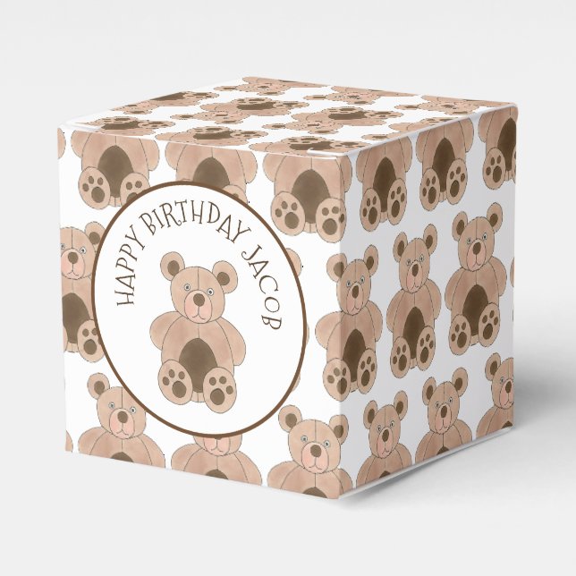 Teddy Bear Plush Stufftier Geburtstagsparty Geschenkschachtel (Vorderseite)
