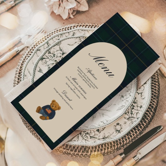Teddy Bear Polo Baby Shower Menu (Créateur téléchargé)