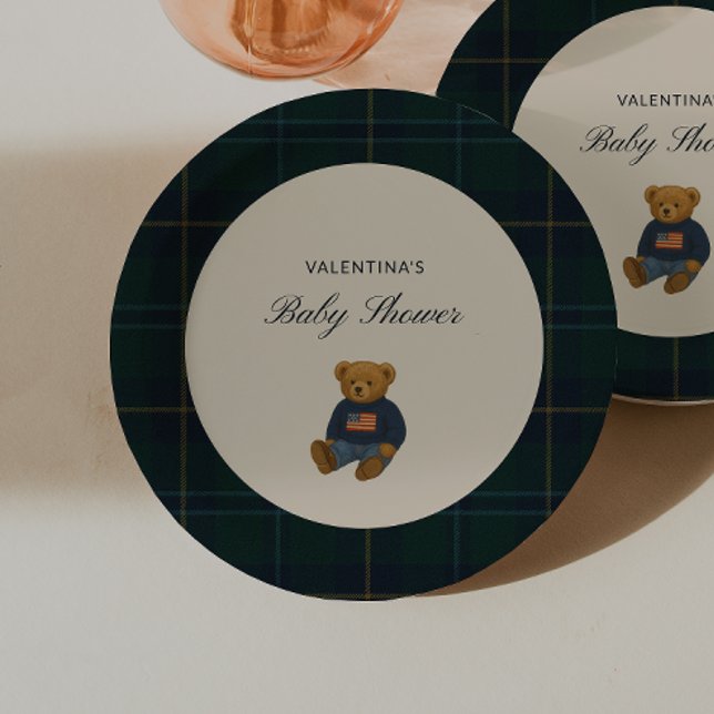 Teddy Bear Polo Baby Shower Paper Plates - Pappteller (Von Creator hochgeladen)