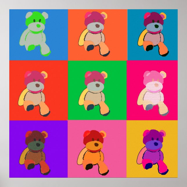 Teddy Bear Pop Art Poster (Vorne)