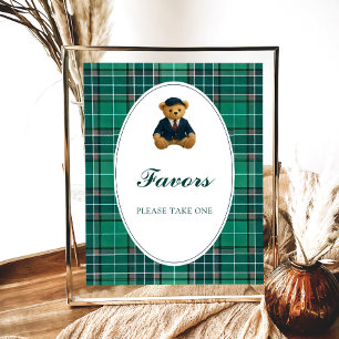 Teddy Bear Preppy Baby Shower favorisiert Poster