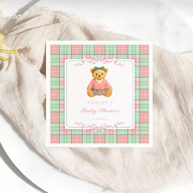 Teddy Bear Preppy Girl Baby Dusche Serviette (Von Creator hochgeladen)