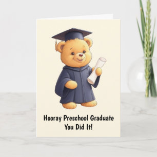 Teddy Bear Preschool Abschluss Karte