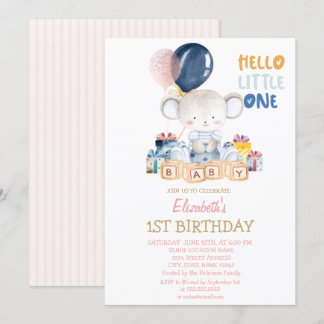 Teddy Bear, Present Hello Little One Geburtstag Einladung