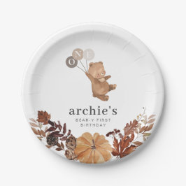 Teddy Bear Pumpkin - 1. Geburtstag Pappteller