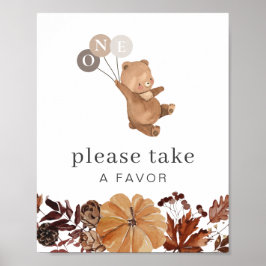 Teddy Bear Pumpkin - 1. Geburtstag - Zeichen der G Poster