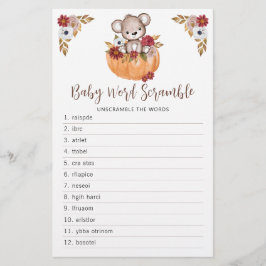 Teddy Bear Pumpkin Fall Baby Shooter Word Game