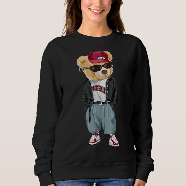 Teddy Bear Rap Lover Bekleidung Männer Frauen Sweatshirt (Vorderseite)