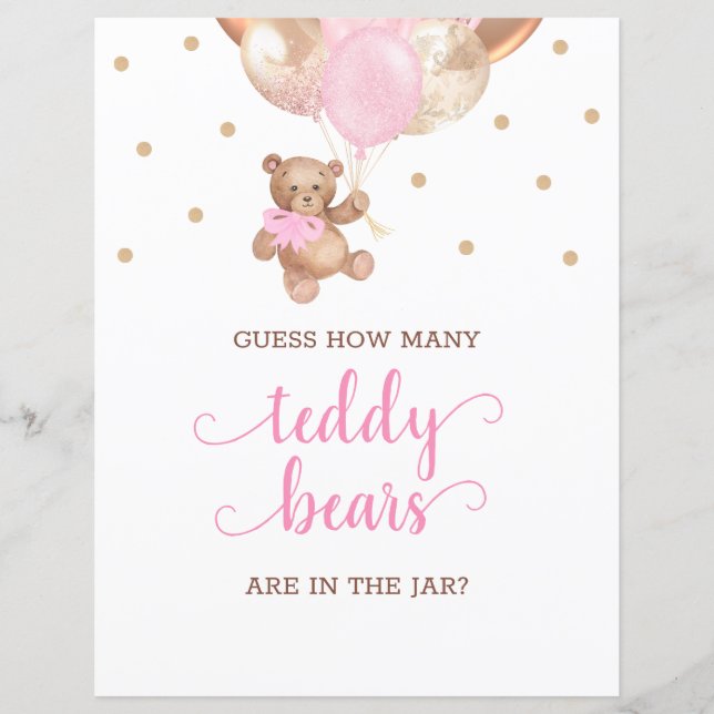 Teddy Bear rät, wie viele Candies Babydusche signi (Vorderseite)