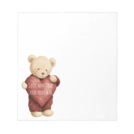 Teddy Bear Red Heart Notizblock