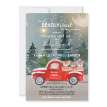 Teddy Bear Red Truck Winter Baby Dusche Einladung