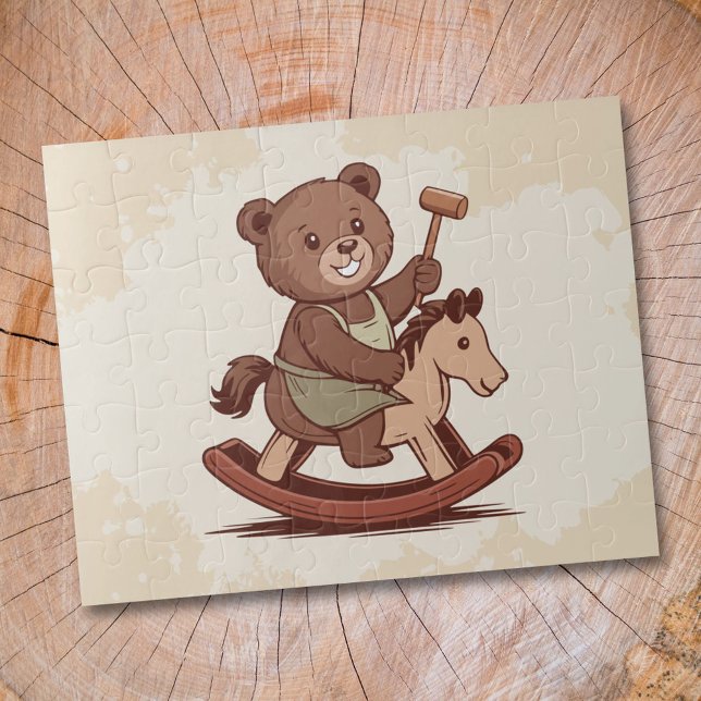 Teddy Bear reitet ein Rockpferd (Teddy Bear riding a Rocking Horse Puzzle)