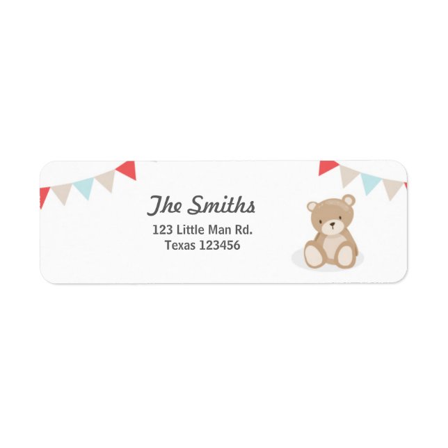 Teddy Bear Retourner l'adresse Étiquettes Blanc (Devant)