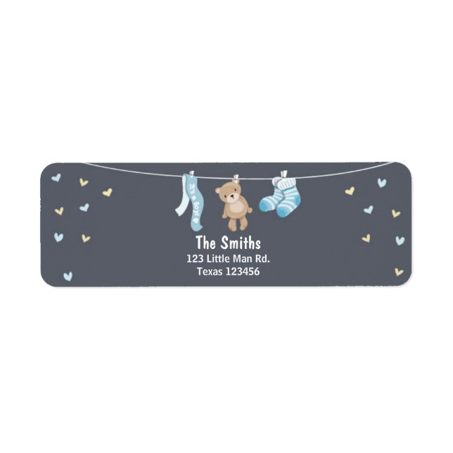 Teddy Bear Return Address Blue (Vorne)