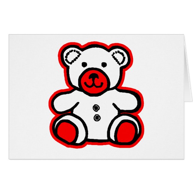 Teddy Bear Rouge Blanc Gibney Le MUSÉE Zazzle (Devant horizontal)