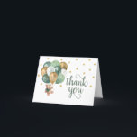 Teddy Bear Sage Green Baby Dusche Danke Karte<br><div class="desc">Sage Green und Gold Balloons Vielen Dank Card Dusche Party. Editable Teddy Bären Danke Karte. Dies ist eine Kartenvorlage,  Sie können die Karte personalisieren,  ändern Sie den Text,  wie Sie möchten!</div>