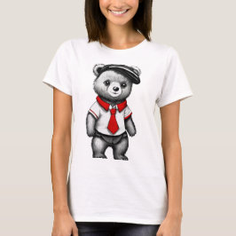 Teddy Bear School Uniform Süße Tier Design T-Shirt