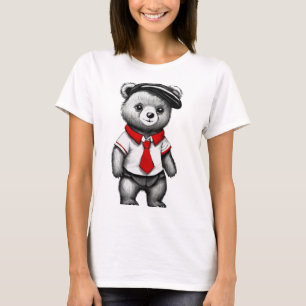 Teddy Bear School Uniform Süße Tier Design T-Shirt