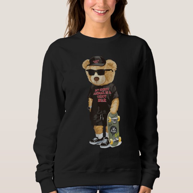 Teddy Bear Skating Lover Tshirt - Cool Skateboardi (Vorderseite)