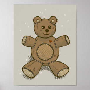 Teddy Bear Sketch Poster