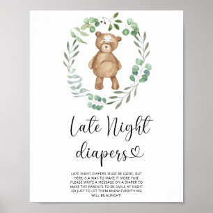 Teddy Bear \ Spate night diaper Spiel Poster