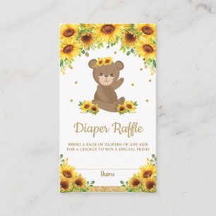 Teddy Bear Sunflower Baby Dusche Windelwanne Winde Begleitkarte