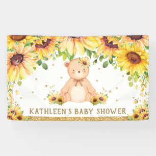 Teddy Bear Sunflower Baby Showday Hintergrund Banner
