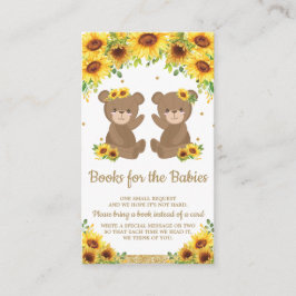 Teddy Bear Sunflower Twin Baby Dusche Bringen Sie  Begleitkarte