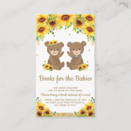 Teddy Bear Sunflower Twins Boy Girl - The Restaura Begleitkarte