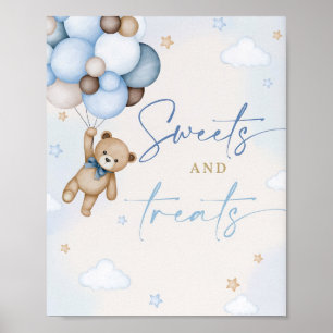 Teddy Bear Table Unterschreiben Süßigkeiten und Le Poster