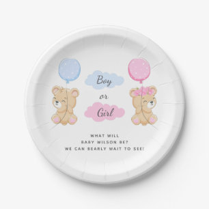 Teddy Bear Thema Geschlecht Aufdeckung Party Papie Pappteller