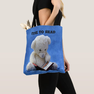 Teddy Bear Time to Read All-Over-Print Tote Bag Tasche