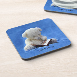 Teddy Bear Time to Read Blue Stuffed Animal, ZKOA Getränkeuntersetzer