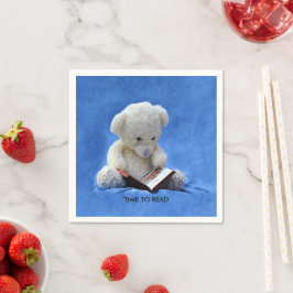 Teddy Bear Time to Read Blue Stuffed Animal, ZKOA Serviette