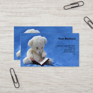 Teddy Bear Time to Read Blue Stuffed Animal, ZKOA Visitenkarte
