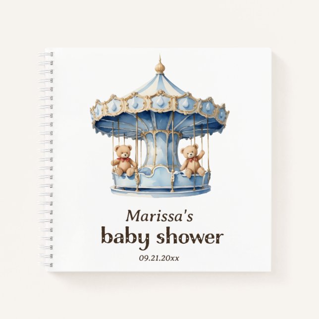 Teddy Bear Twin Boys Baby Showroom Gästebuch Notizbuch (Vorderseite)