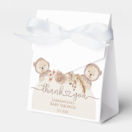 Teddy Bear Twins Baby Shower Boho Floral Geschenkschachtel