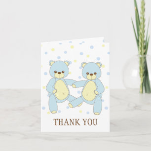 Teddy Bear Twins Merci Carte pour notes