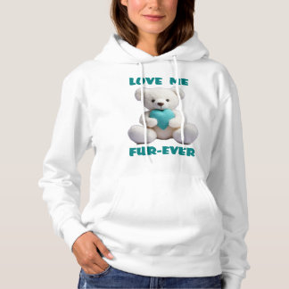 Teddy Bear umarmt Aquamarines Herzvalentintagsgesc Hoodie