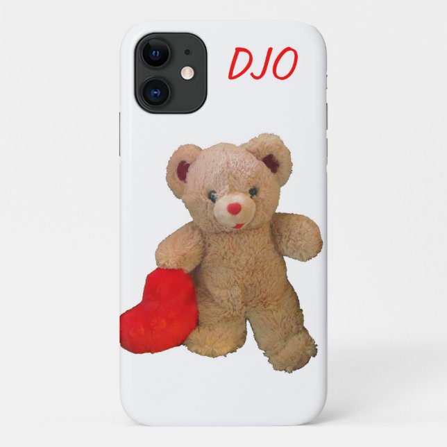 Teddy Bear und Big Red Heart Case-Mate iPhone Hülle (Rückseite)