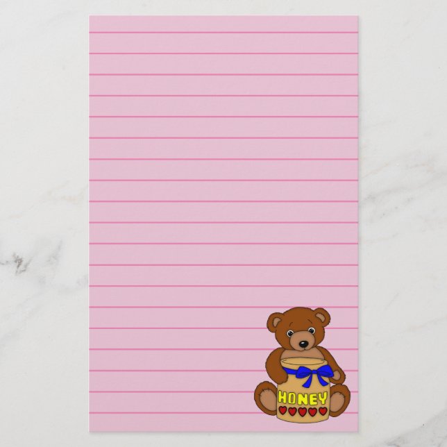 Teddy Bear und Honey Jar Briefpapier (Vorderseite)