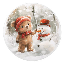 Teddy Bear und Snowman Keramikknauf