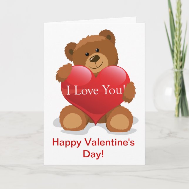 Teddy Bear Valentine Feiertagskarte (Vorderseite)