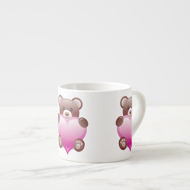 Teddy Bear Valentine Heart Espressotasse (Vorderseite Rechts)